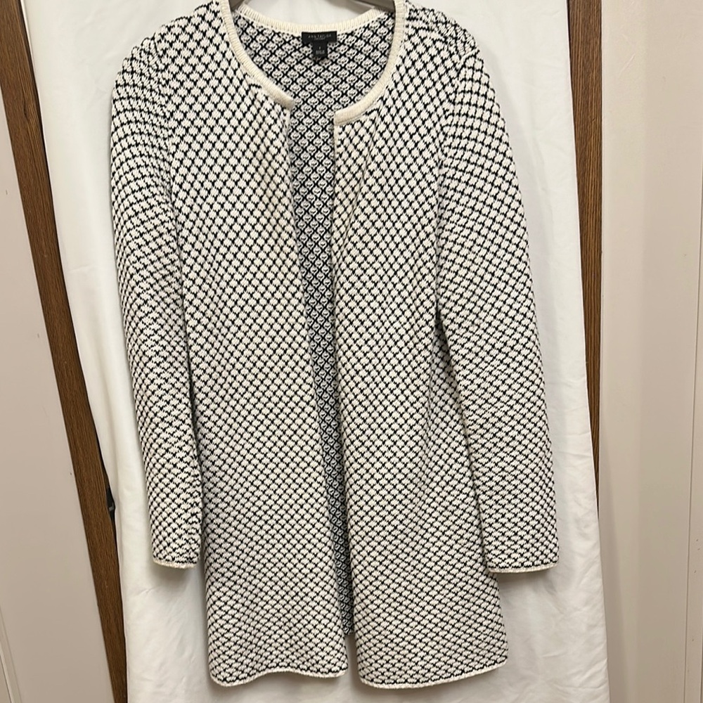 Ann Taylor Factory Black and White Cardigan